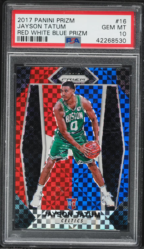 2017 Panini Prizm Green Jayson Tatum ROOKIE #16 PSA 9 MINT on