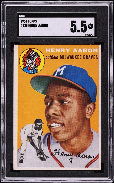1954 Topps Hank Aaron ROOKIE #128 SGC 5.5 EX+