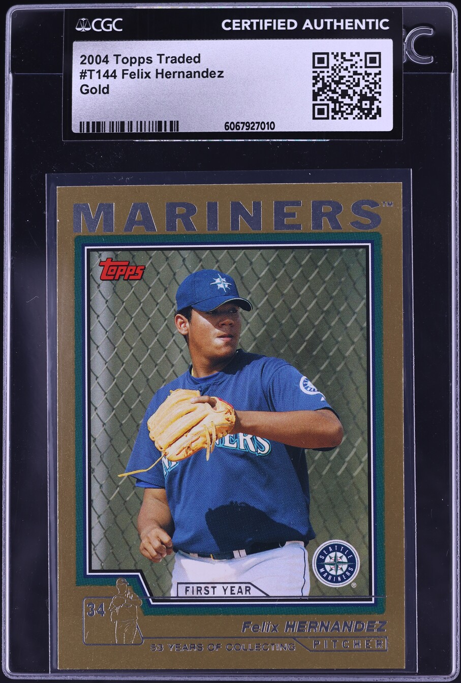2004 Topps Traded Gold Felix Hernandez ROOKIE /2004 #T144 CGC AUTH