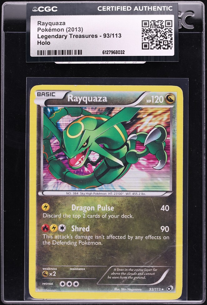 2013 Pokemon Black & White Legendary Treasures Holo Rayquaza #93 CGC AUTH