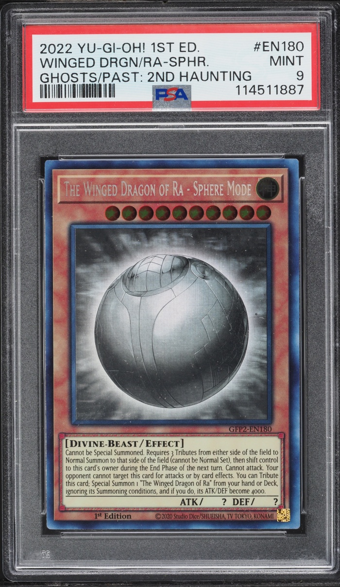 2022 Yu-Gi-Oh! GFP2 1st Edition Winged Dragon Of Ra Sphere Mode #GFP2-EN180 PSA 9 MINT