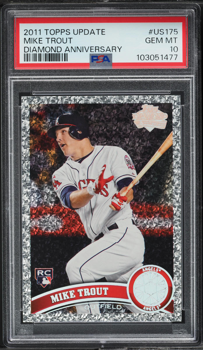 2011 Topps Update Diamond Anniversary Mike Trout ROOKIE #US175 PSA 10 ...