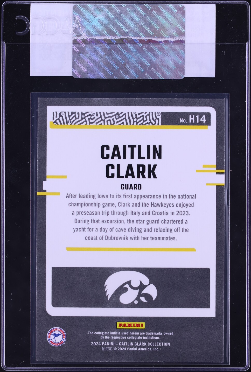 2024 Panini Collection Highlights Caitlin Clark ROOKIE #H14 CGC AUTH