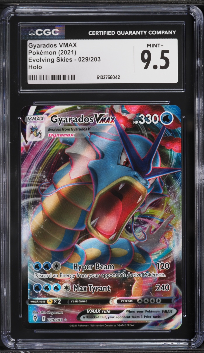 2021 Pokemon Sword & Shield Evolving Skies Full Art Gyarados VMAX #29 CGC 9.5 MINT+