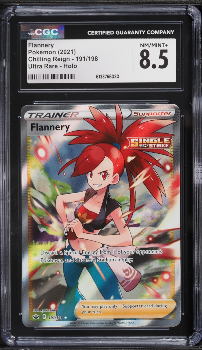2021 Pokemon Sword & Shield Chilling Full Art Flannery #191 CGC 8.5 NM-MT+