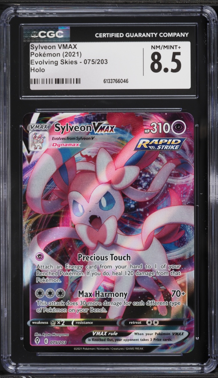 2021 Pokemon Sword & Shield Evolving Skies Full Art Sylveon VMAX #75 CGC 8.5 NM-MT+