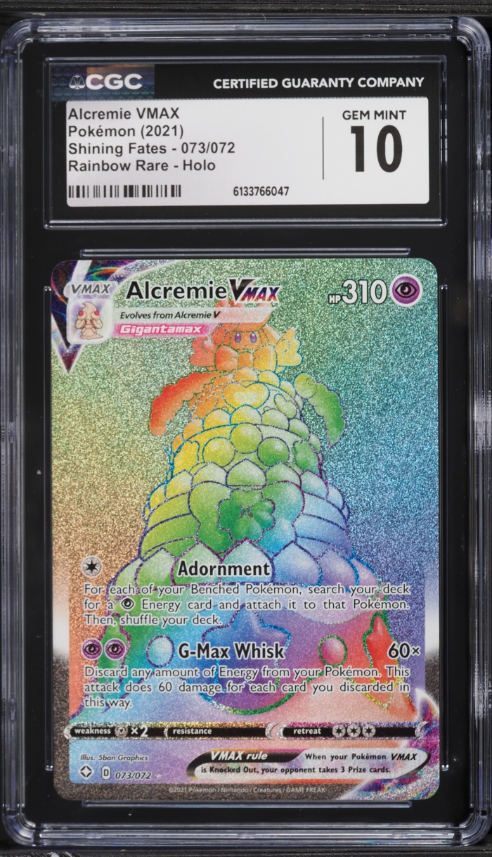 2021 Pokemon Sword & Shield Shining Fates Rainbow Rare Alcremie VMAX #73 CGC 10 GEM MINT