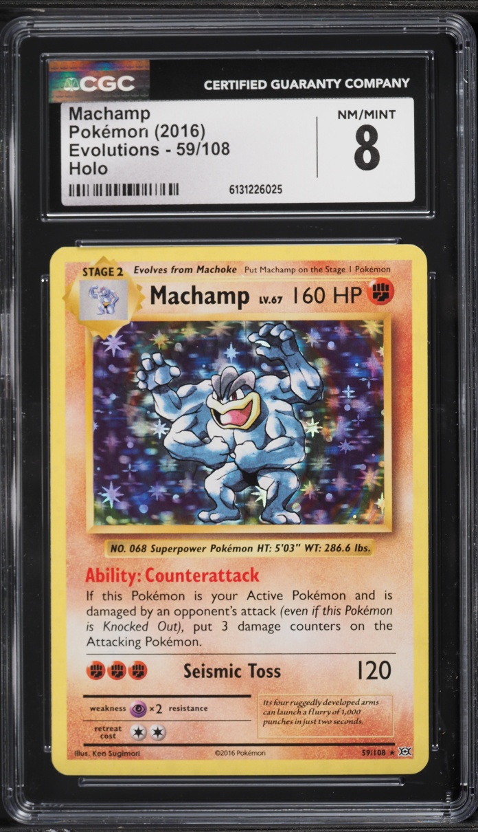 2016 Pokemon XY Evolutions Holo Machamp #59 CGC 8 NM-MT