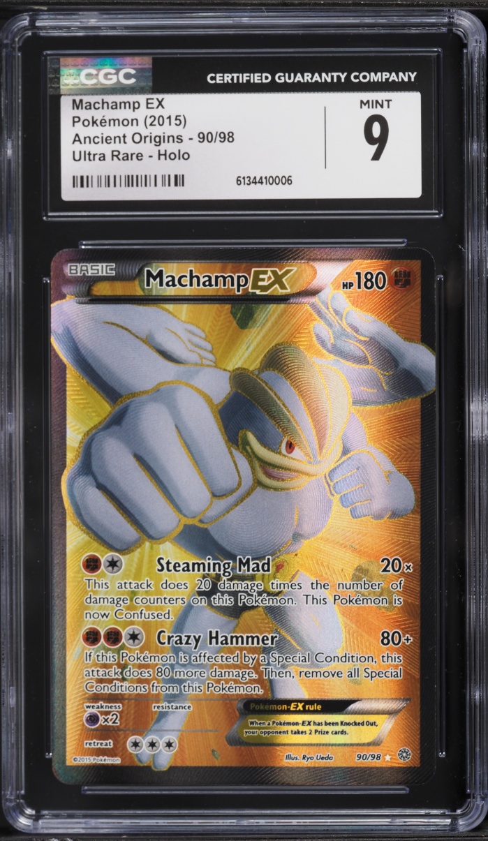 2015 Pokemon XY Ancient Origins Full Art Machamp EX #90 CGC 9 MINT