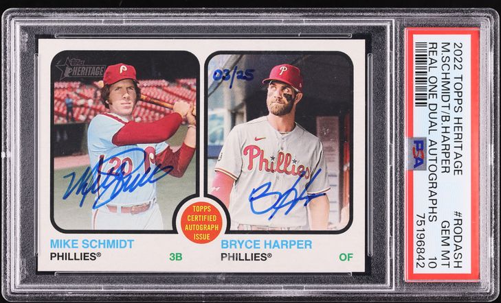 2024 Topps Definitive Collection Green Harper Schmidt Turner AUTO