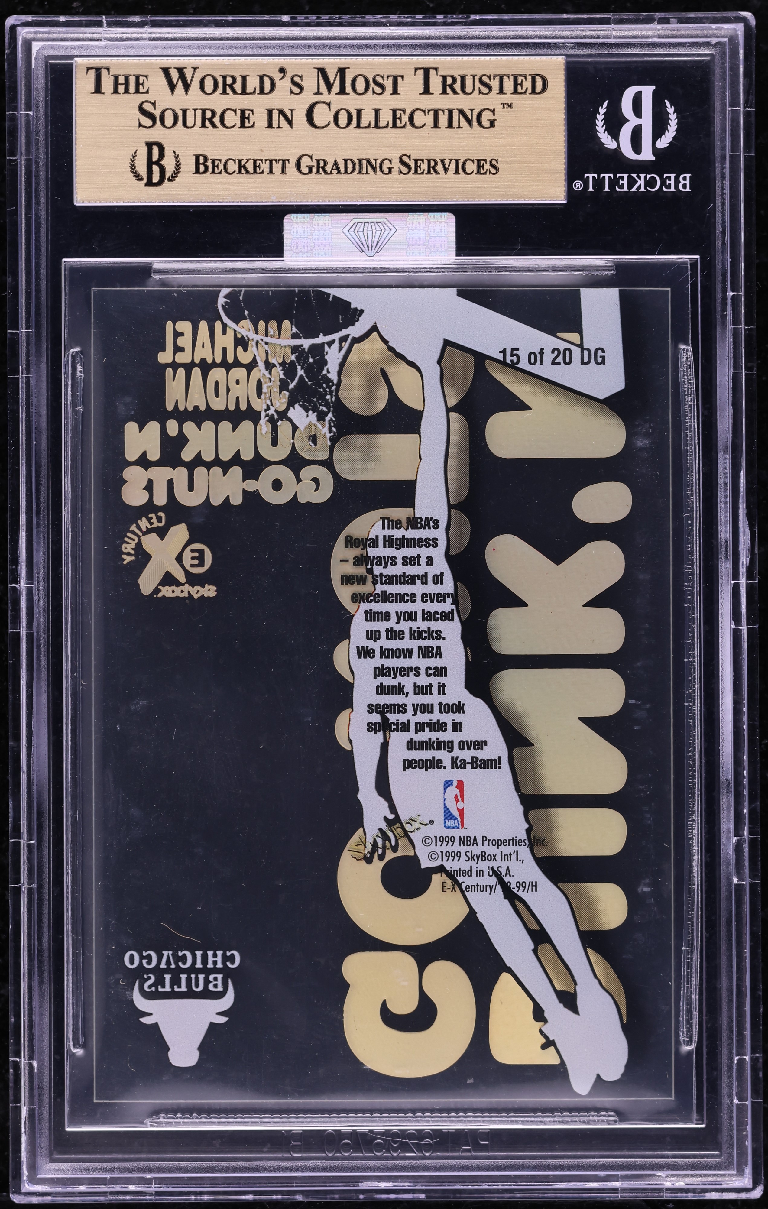 1998 Skybox E-X Century Dunk 'N Go Nuts Michael Jordan #15DG MBA