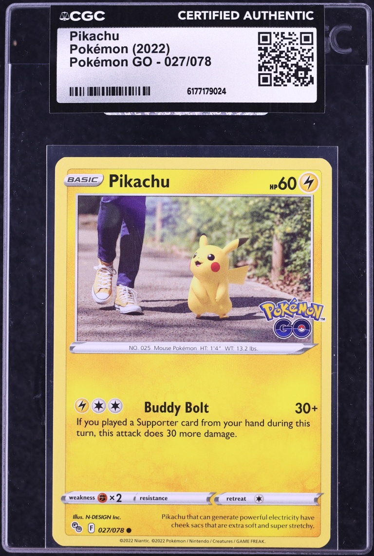 2022 Pokemon Sword & Shield Pokemon GO Pikachu #27 CGC AUTH