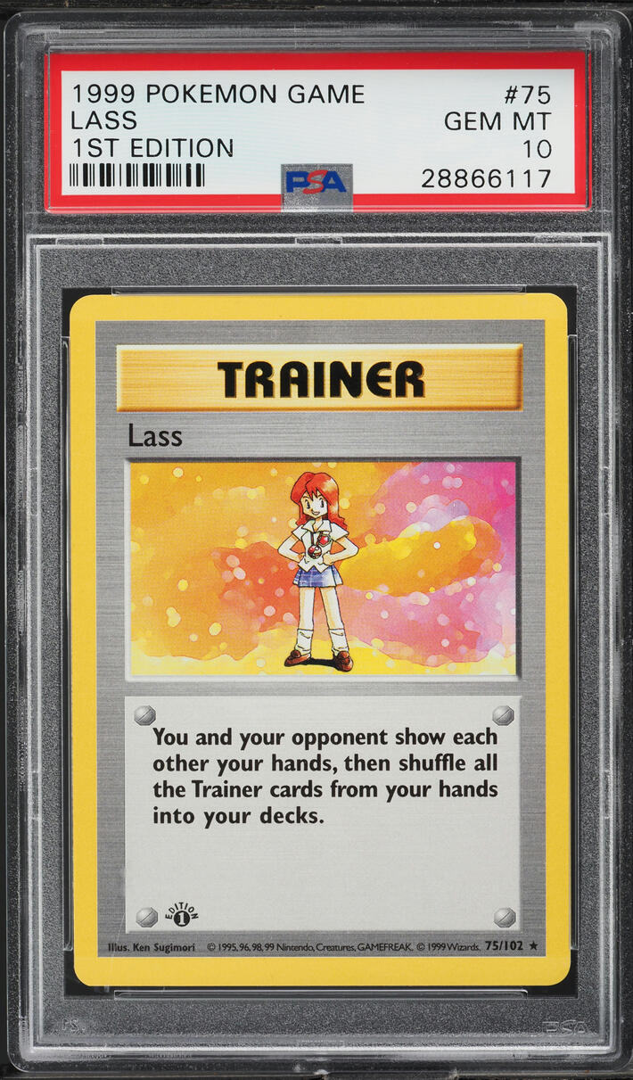 1999 Pokemon Base Set Shadowless 1st Edition Lass #75 PSA 10 GEM MINT