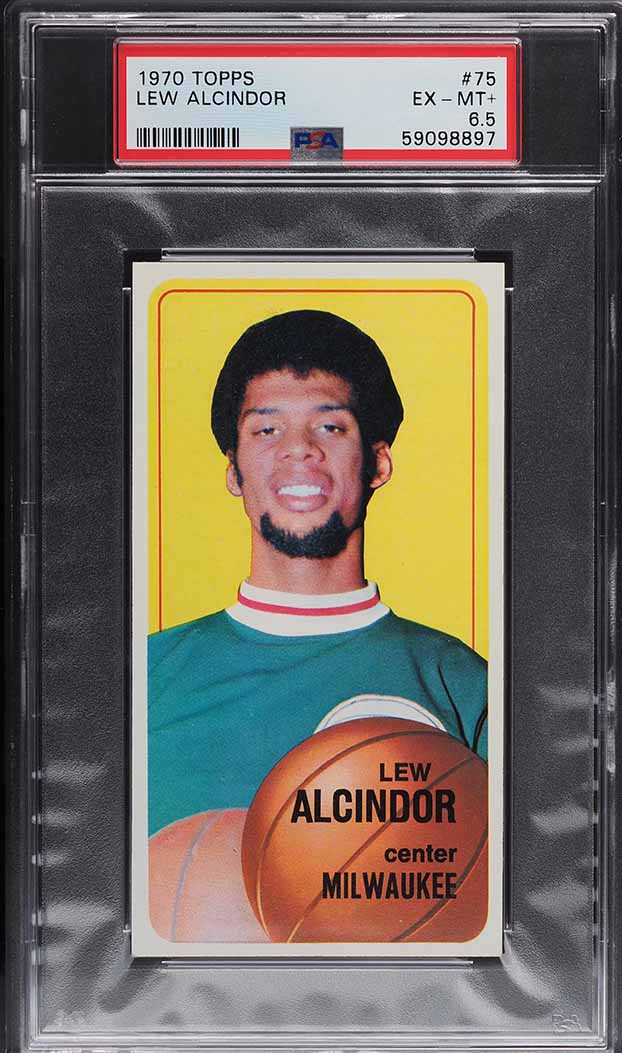 1970 Topps Basketball Lew Alcindor #75 PSA 6.5 EXMT+