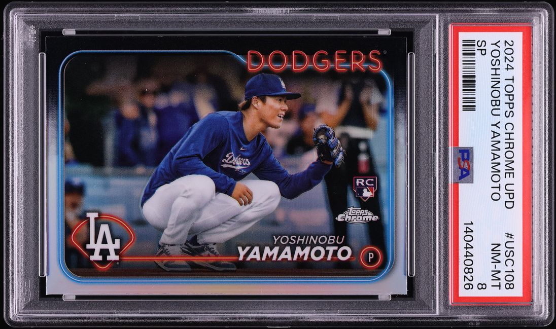 2024 Topps Chrome Update Yoshinobu Yamamoto ROOKIE #USC108 PSA 8 NM-MT