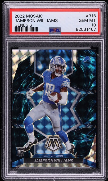 2022 Panini Mosaic Genesis Jameson Williams ROOKIE #316 PSA 10 GEM MINT