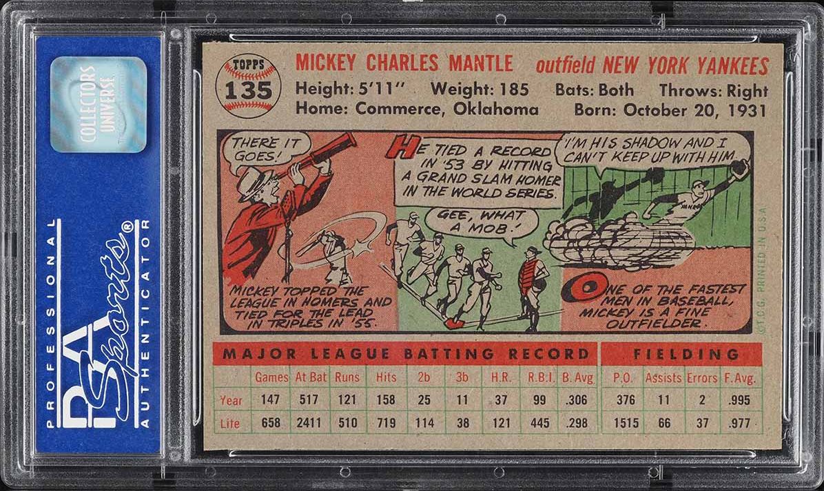 1956 Topps Mickey Mantle #135 PSA 8 NM-MT