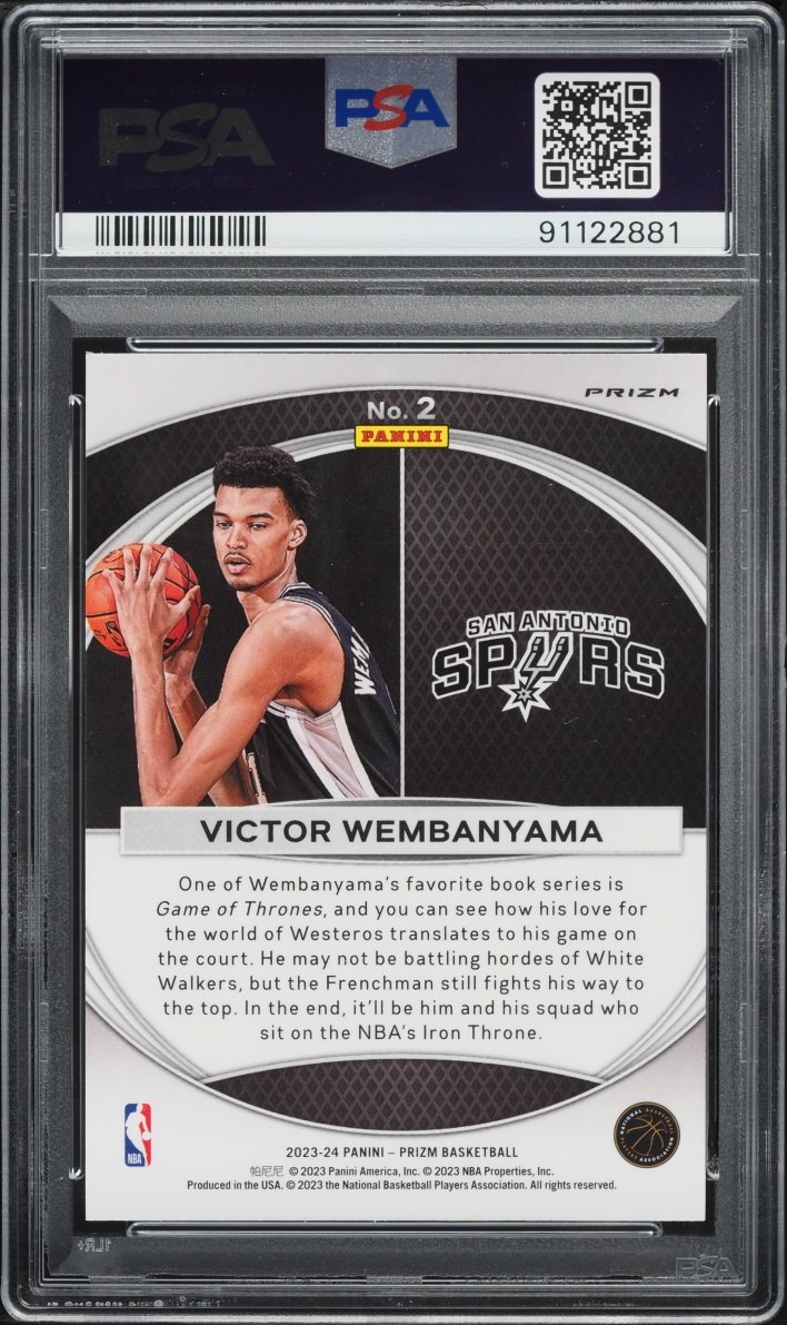 2023 Panini Prizm Global Reach Silver Victor Wembanyama ROOKIE #2 PSA 10 GEM MINT