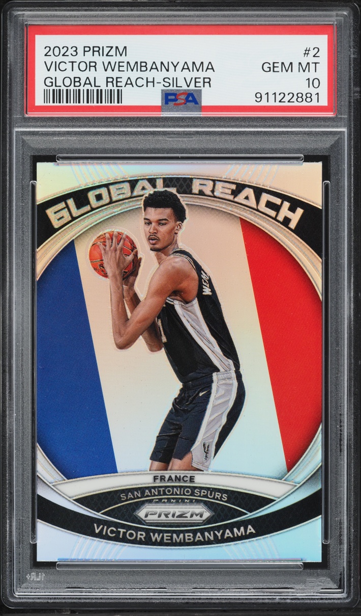 2023 Panini Prizm Global Reach Silver Victor Wembanyama ROOKIE #2 PSA 10 GEM MINT