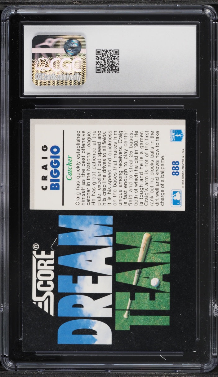1992 Score Craig Biggio #888 CGC 9 MINT
