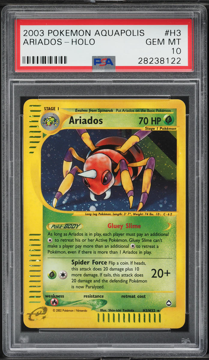 2003 Pokemon Aquapolis Holo Ariados #H3 PSA 10 GEM MINT