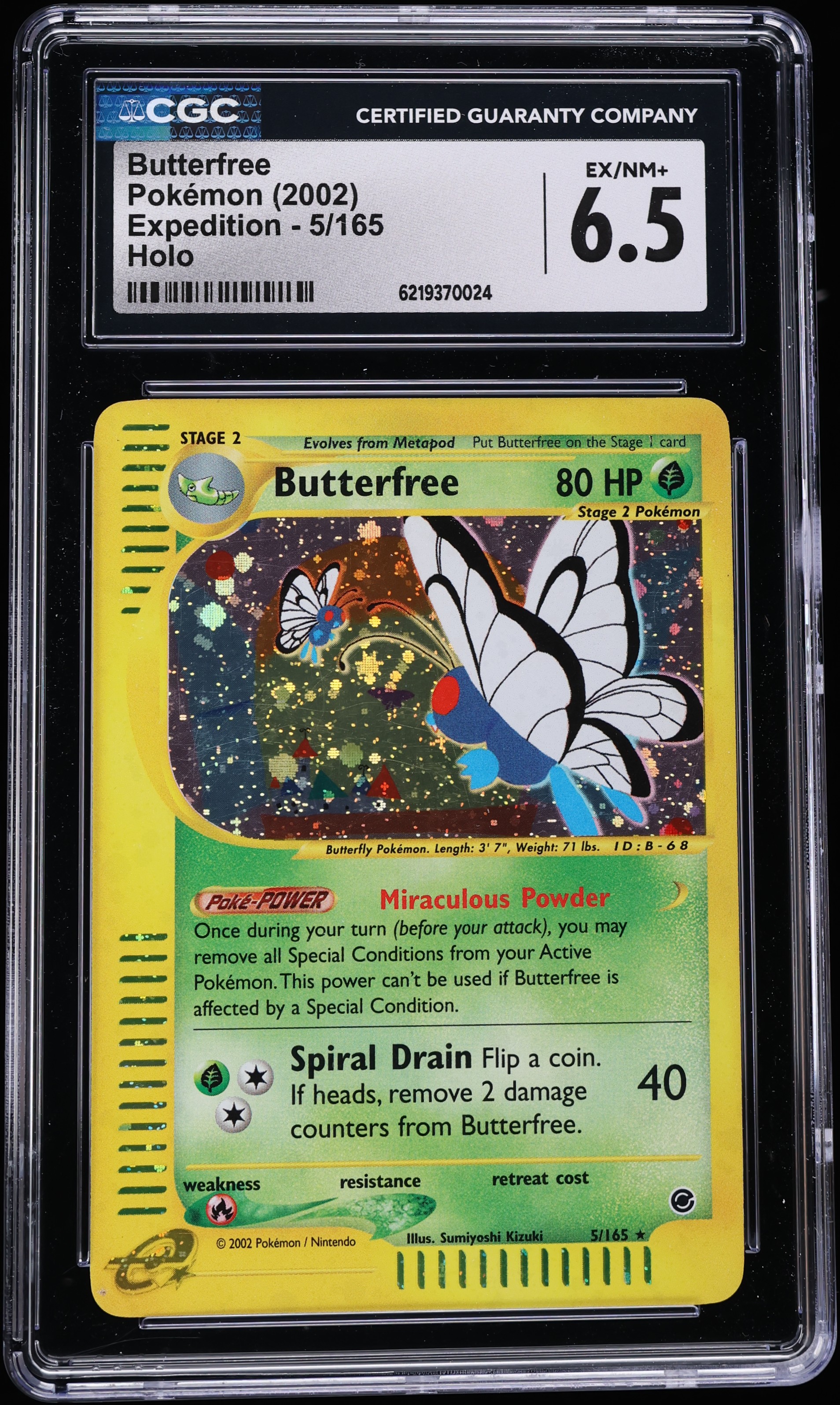 2002 Pokemon Expedition Holo Butterfree #5 CGC 6.5 EXMT+