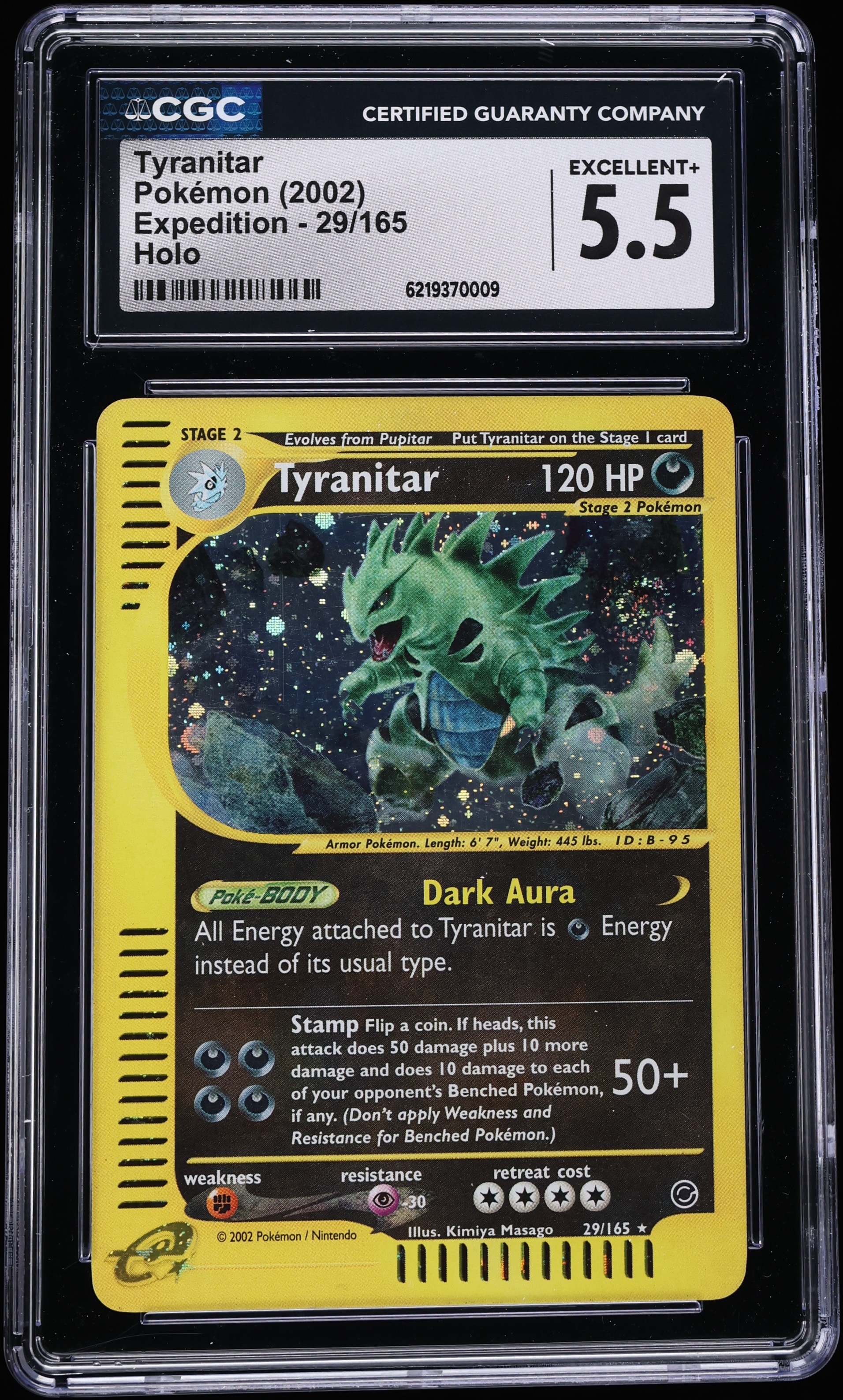 2002 Pokemon Expedition Holo Tyranitar #29 CGC 5.5 EX+