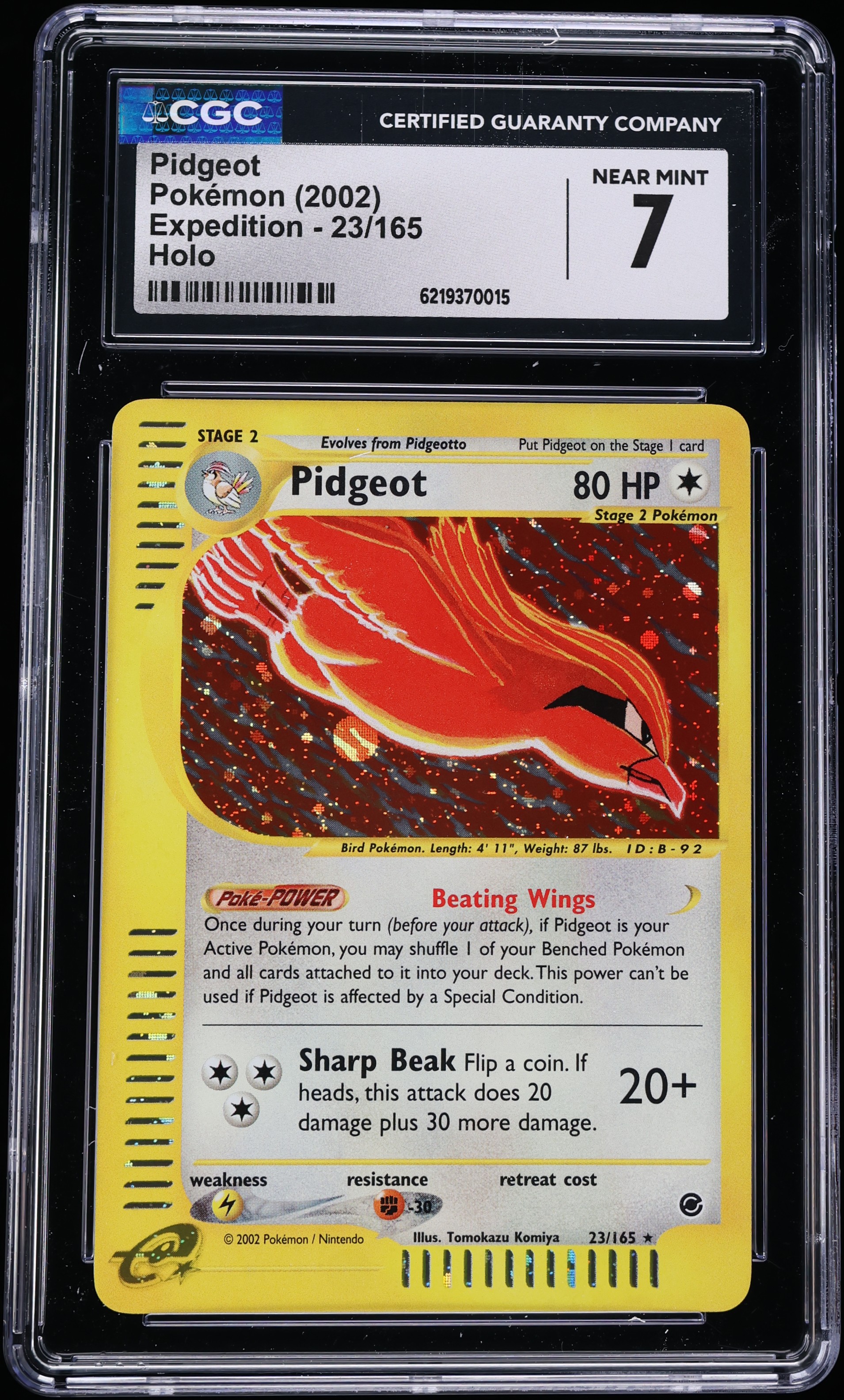 2002 Pokemon Expedition Holo Pidgeot #23 CGC 7 NRMT
