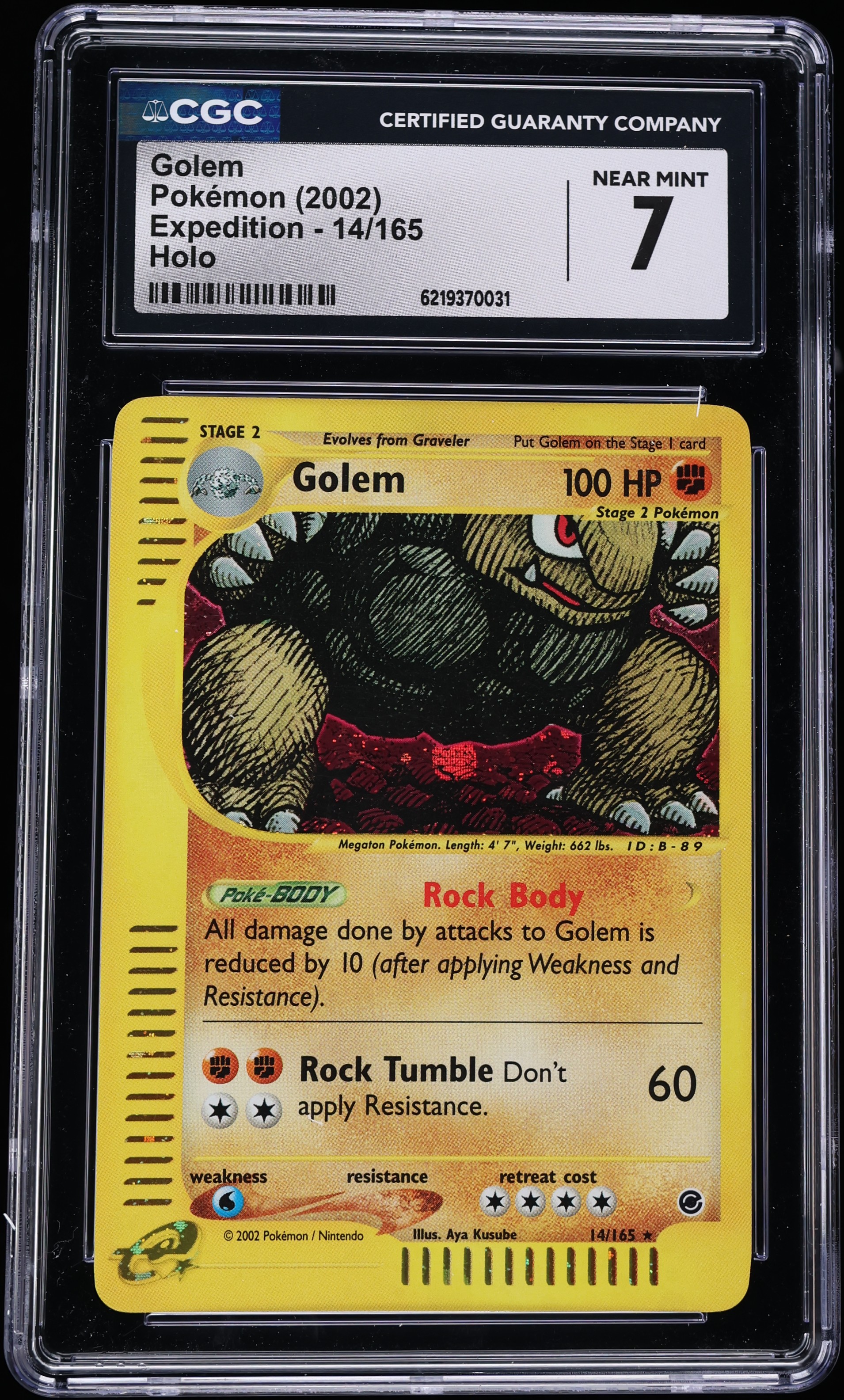 2002 Pokemon Expedition Holo Golem #14 CGC 7 NRMT