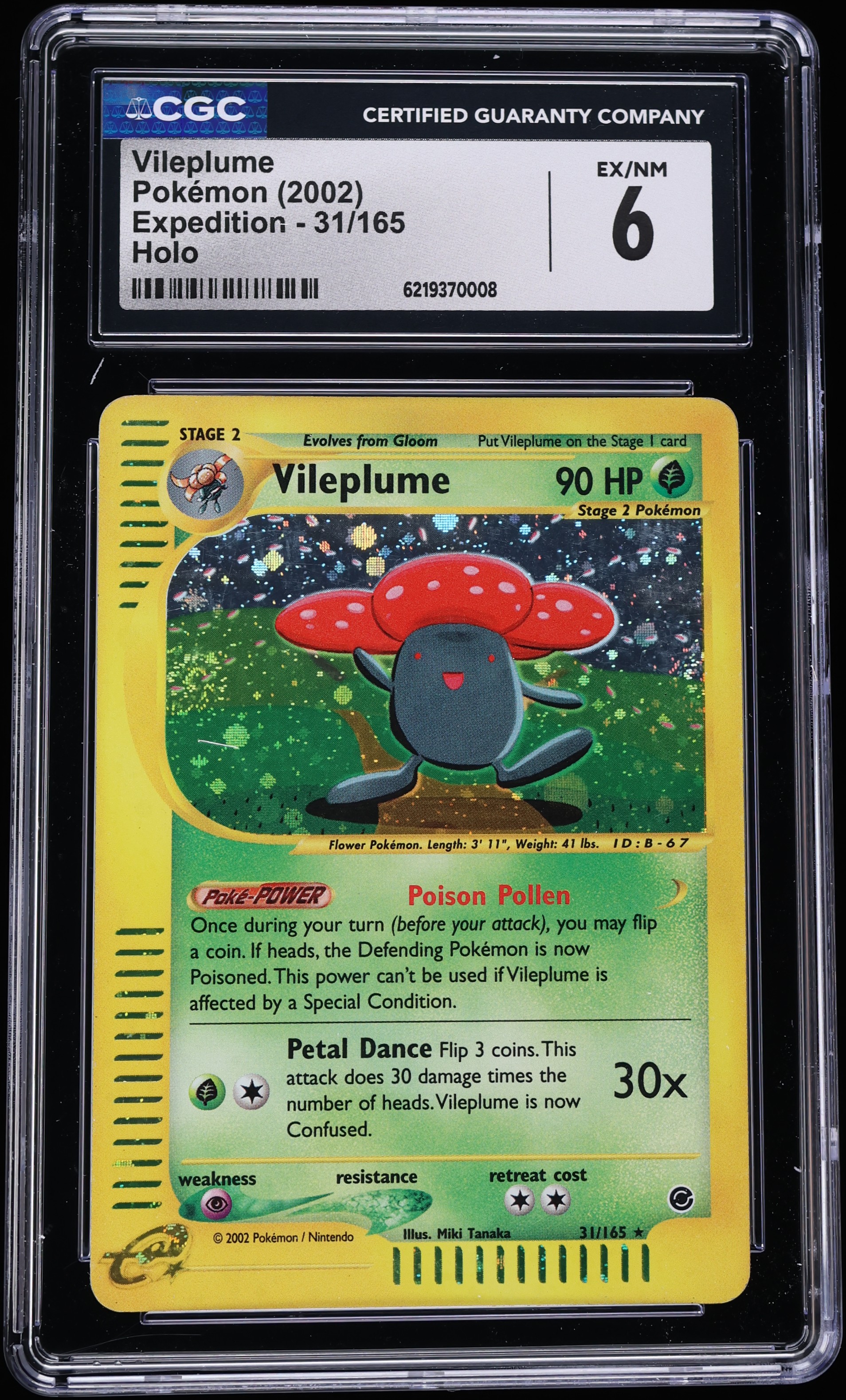 2002 Pokemon Expedition Holo Vileplume #31 CGC 6 EXMT