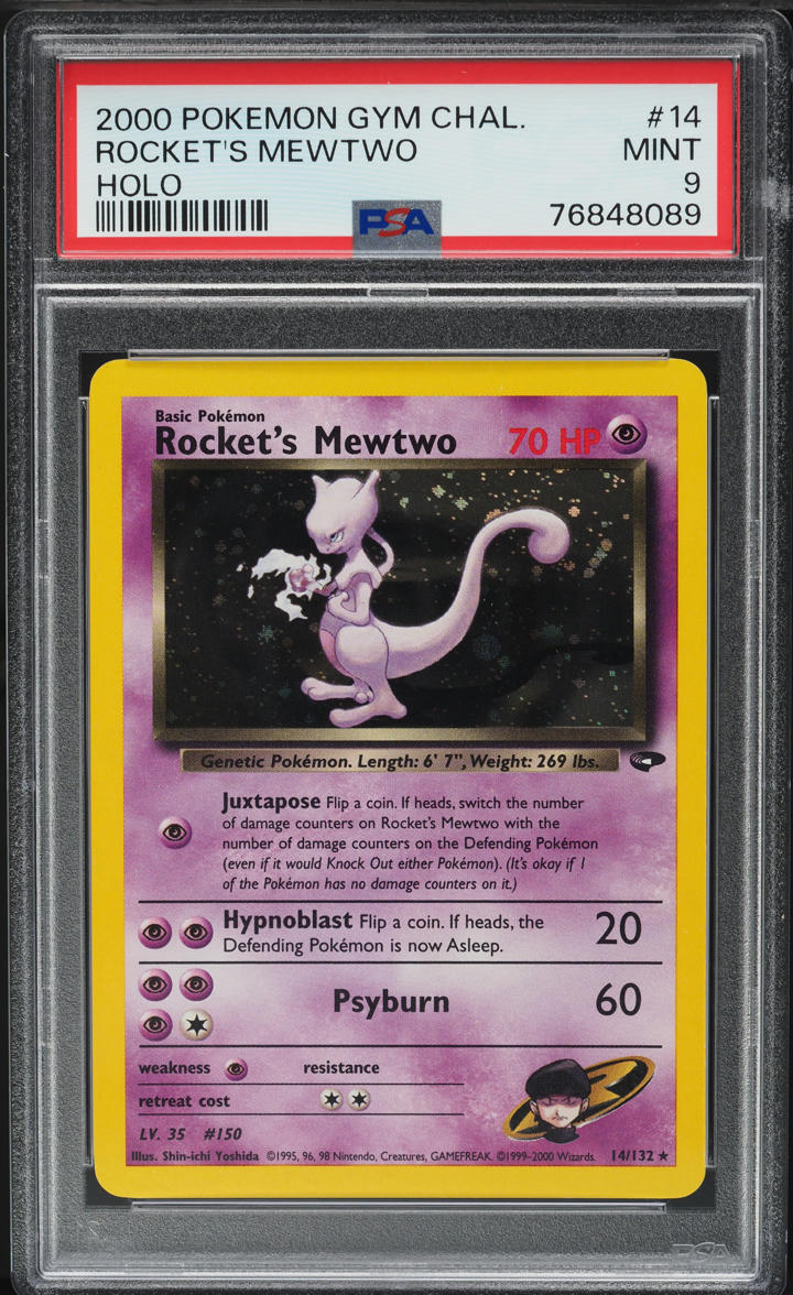2000 Pokemon Gym Challenge Holo Rocket's Mewtwo #14 PSA 9 MINT