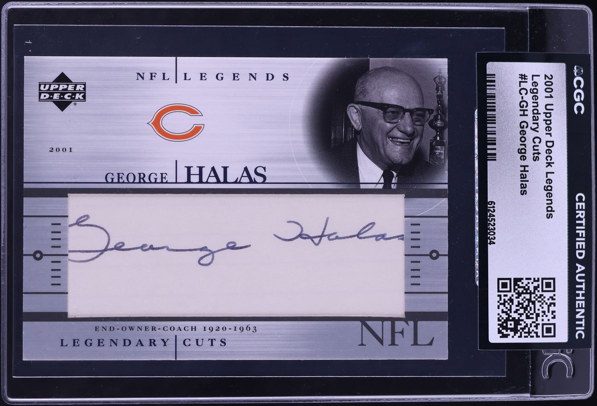 2001 Upper Deck Legends Legendary Cuts George Halas AUTO #LC-GH CGC AUTH