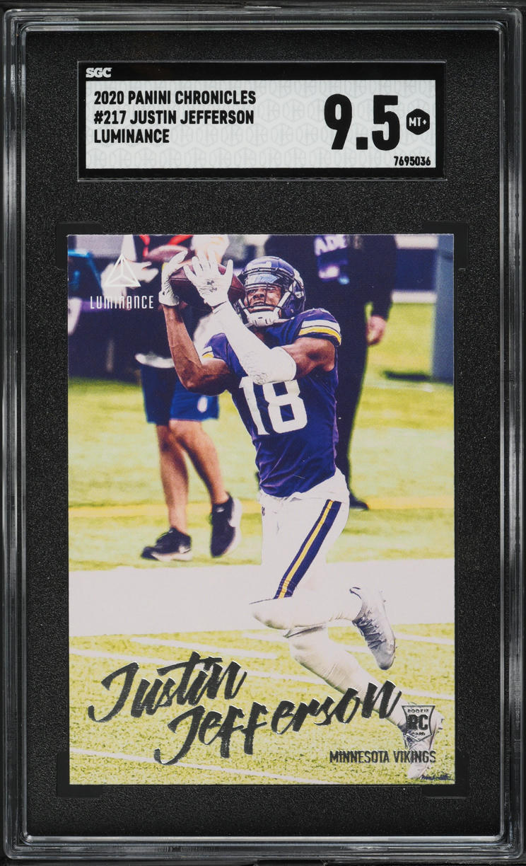 2020 Panini Chronicles Luminance Justin Jefferson ROOKIE #217 SGC 9.5 MINT+