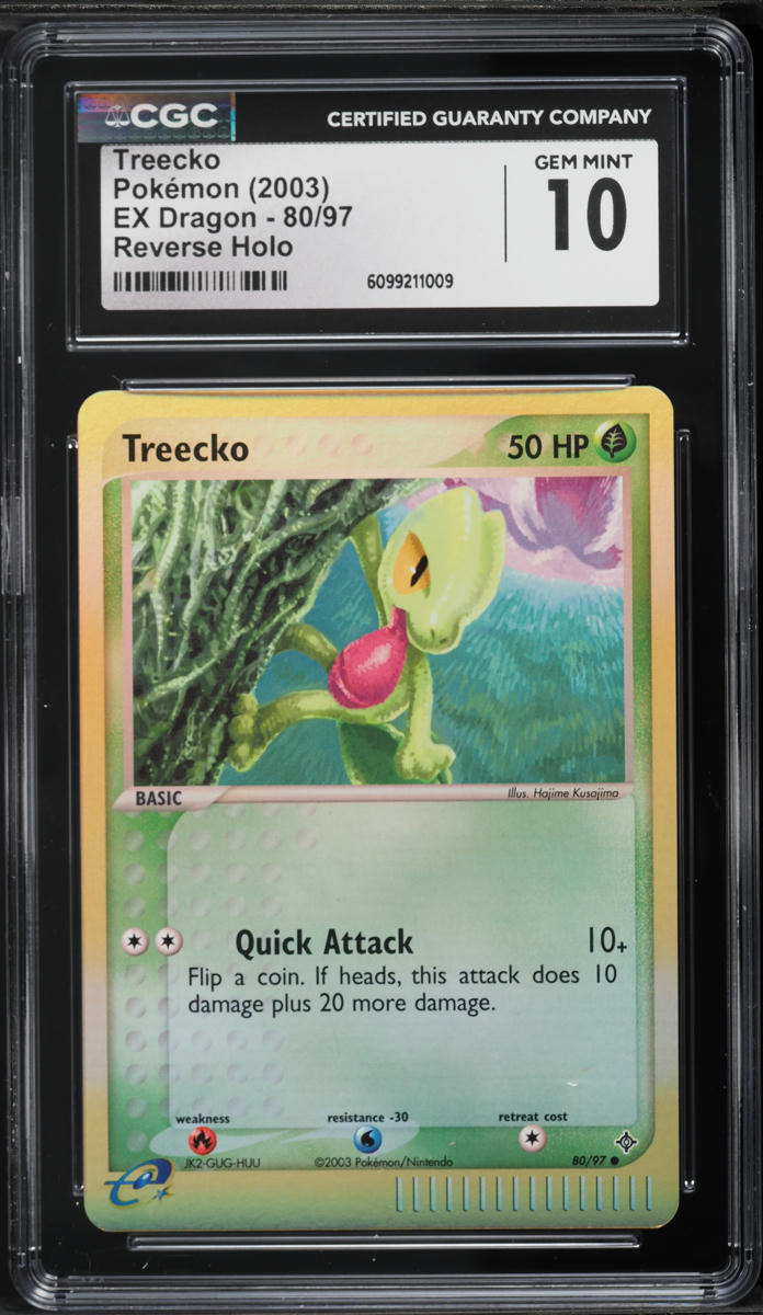 2003 Pokemon EX Dragon Reverse Holo Treecko #80 CGC 10 GEM MINT