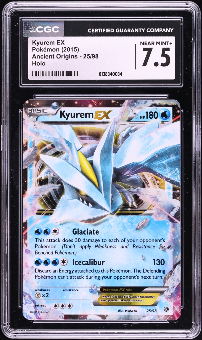 2015 Pokemon XY Ancient Origins Holo Kyurem EX #25 CGC 7.5 NRMT+