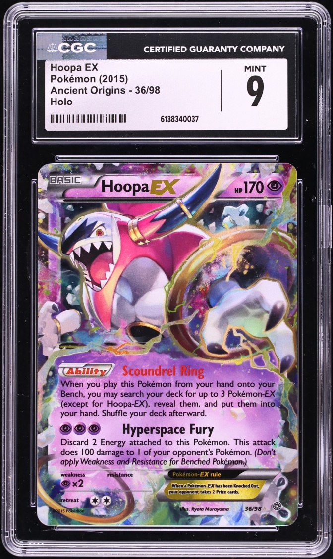 2015 Pokemon XY Ancient Origins Holo Hoopa EX #36 CGC 9 MINT