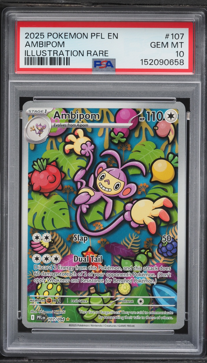 2025 Pokemon Phantasmal Flames IR Ambipom #107 PSA 10 GEM MINT