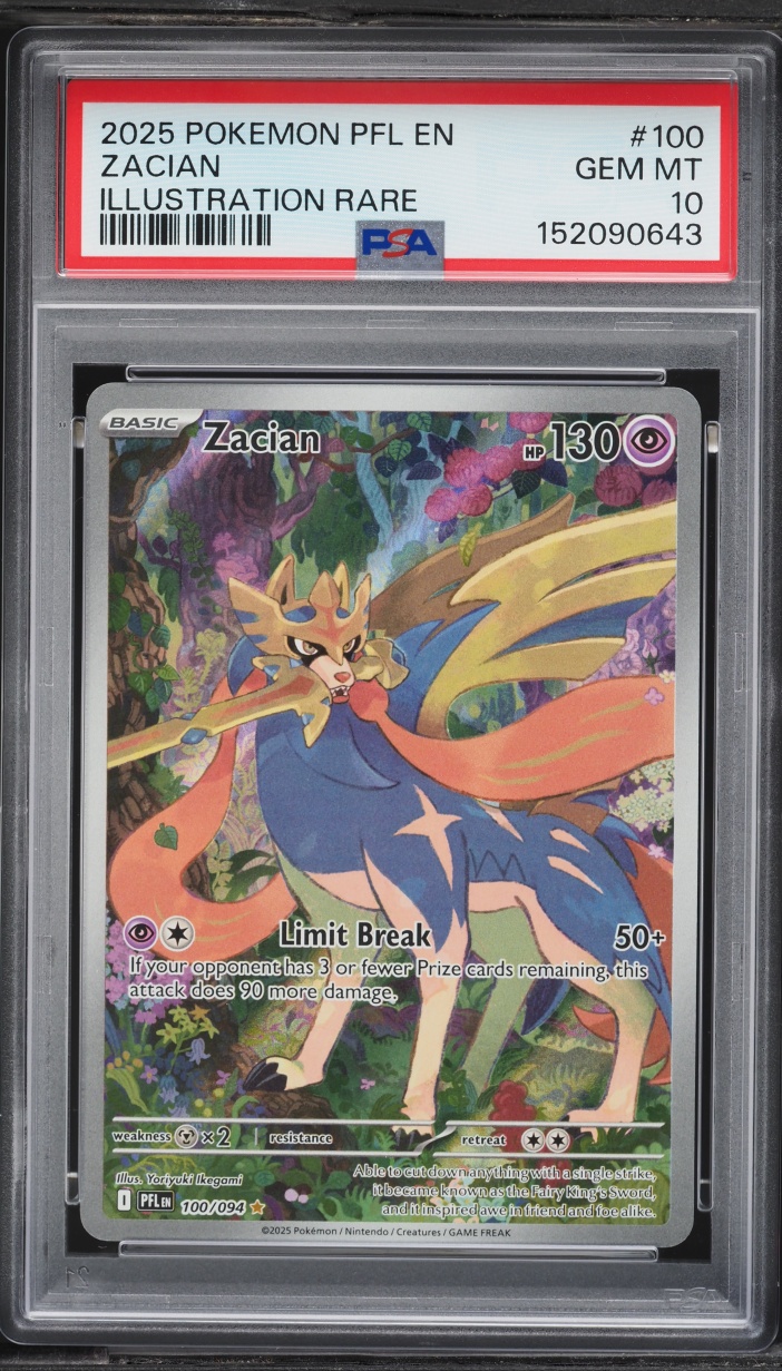 2025 Pokemon Mega Evolution Phantasmal Flames IR Zacian #100 PSA 10 GEM MINT