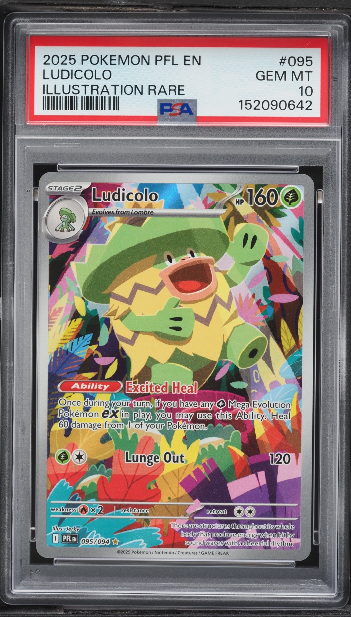 2025 Pokemon Phantasmal Flames IR Ludicolo #095 PSA 10 GEM MINT