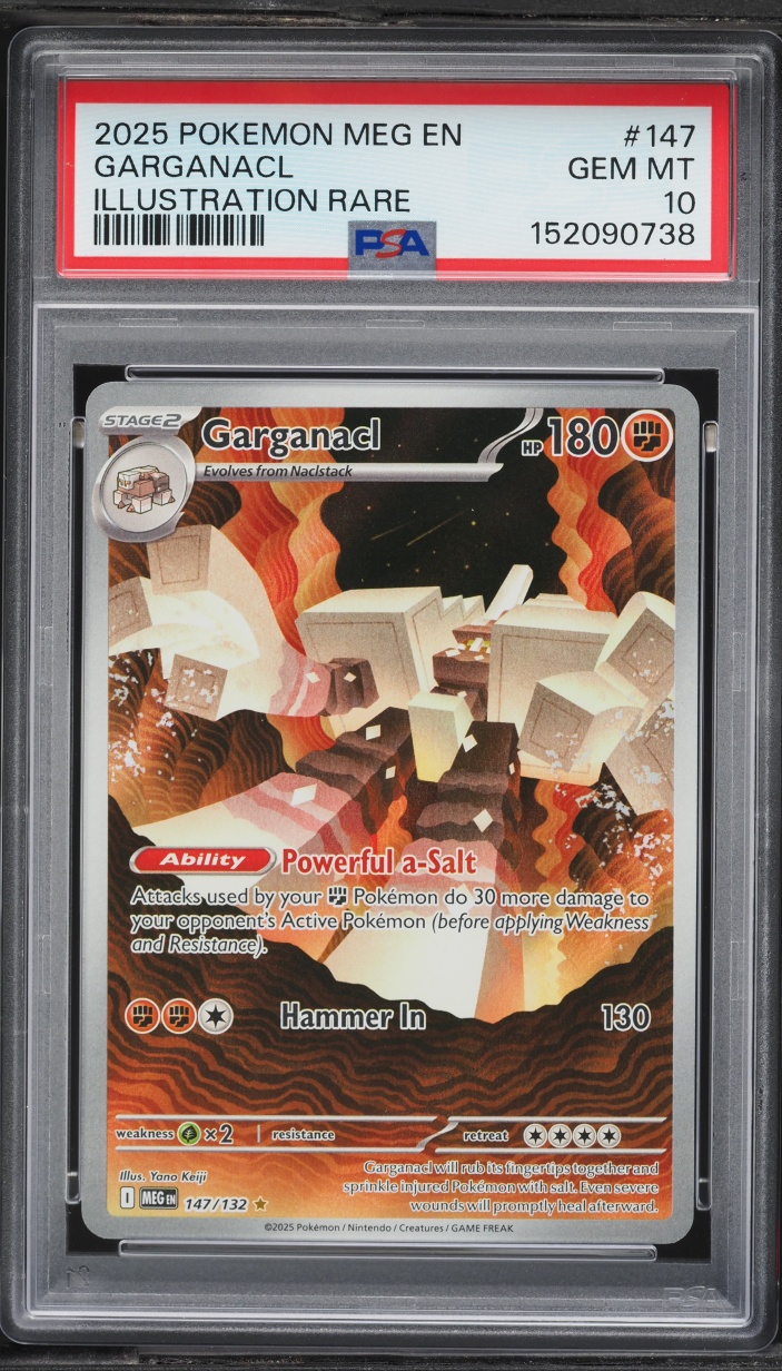 2025 Pokemon Mega Evolution IR Garganacl #147 PSA 10 GEM MINT