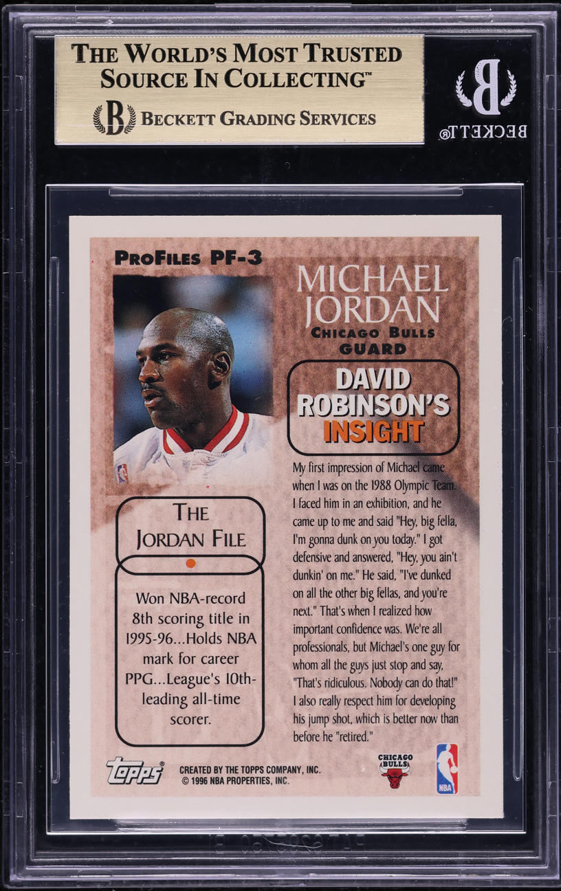 1996 Topps Pro Files Michael Jordan #PF-3 BGS 9.5 GEM MINT