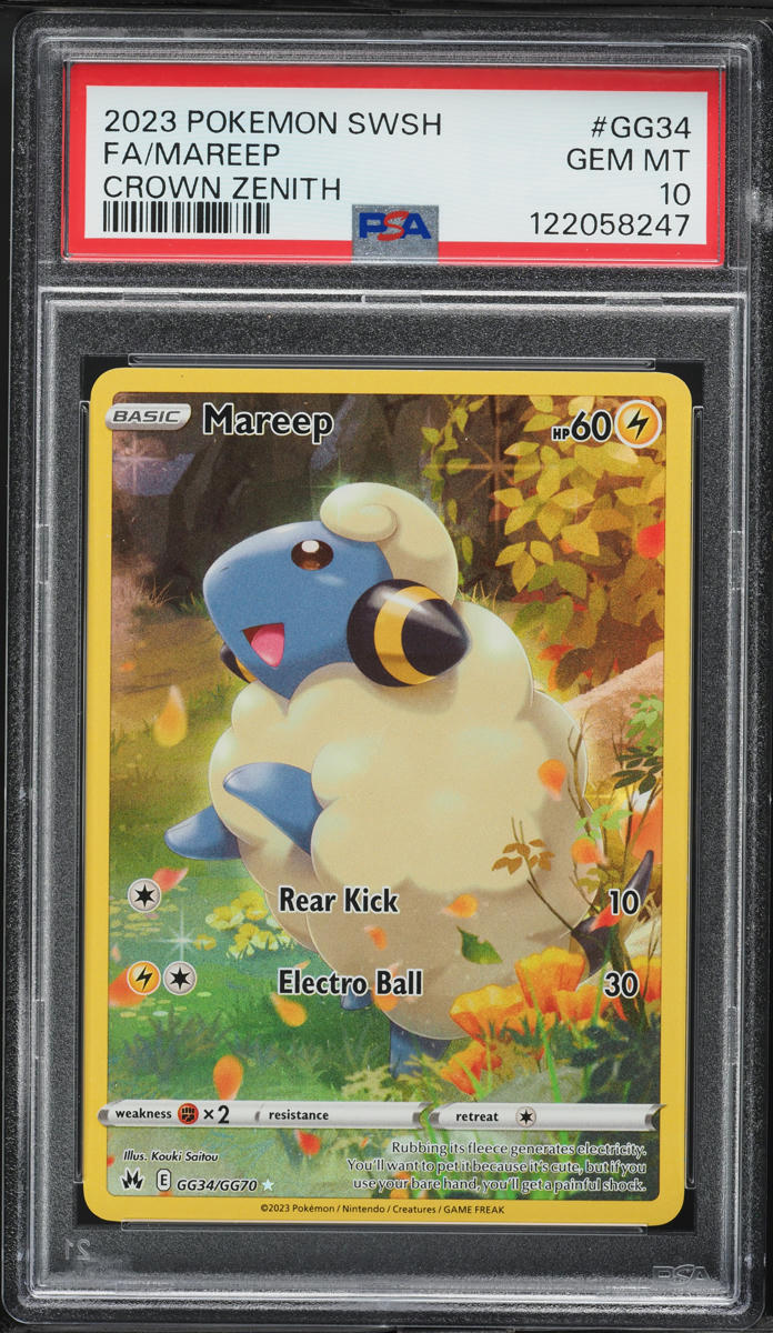 2023 Pokemon Sword & Shield Crown Zenith Full Art Mareep #GG34 PSA 10 GEM MINT