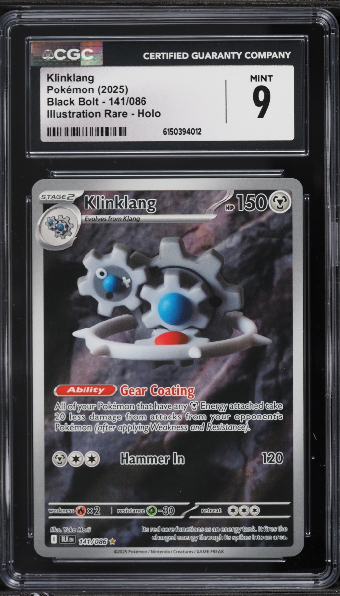 2025 Pokemon Scarlet & Violet Black Bolt IR Klinklang #141 CGC 9 MINT