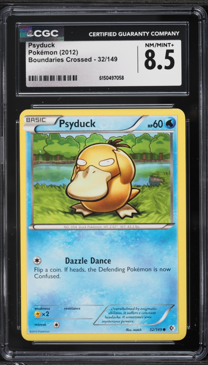 2012 Pokemon Black & White Boundaries Crossed Psyduck #32 CGC 8.5 NM-MT+