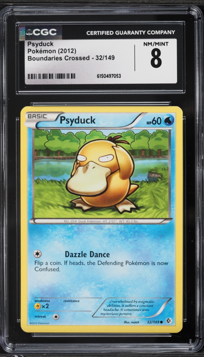 2012 Pokemon Black & White Boundaries Crossed Psyduck #32 CGC 8 NM-MT