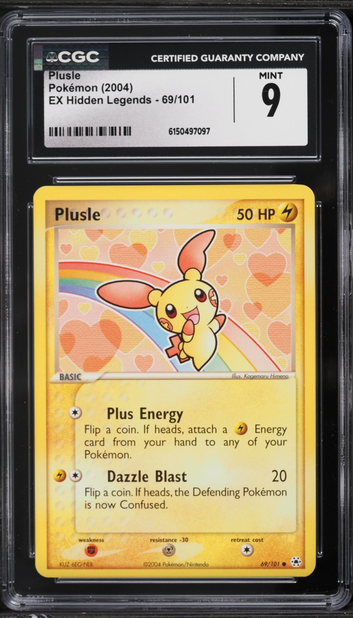 2004 Pokemon EX Hidden Legends Plusle #69 CGC 9 MINT