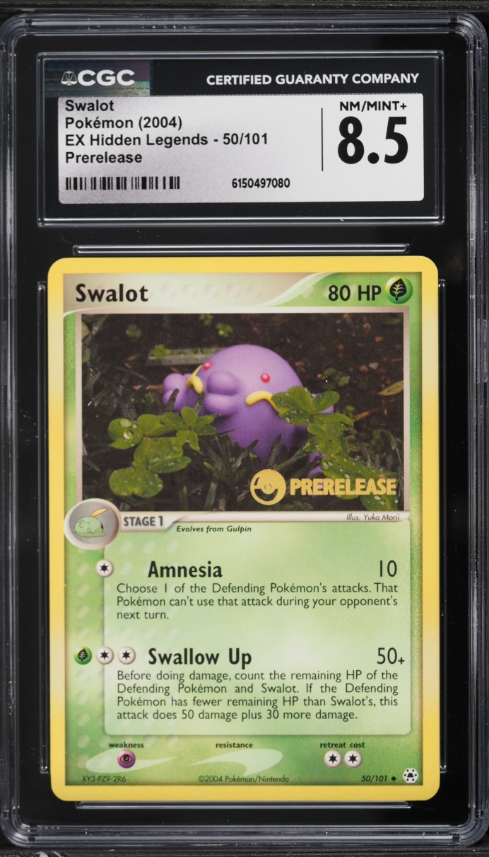 2004 Pokemon EX Hidden Legends Prerelease Swalot #50 CGC 8.5 NM-MT+