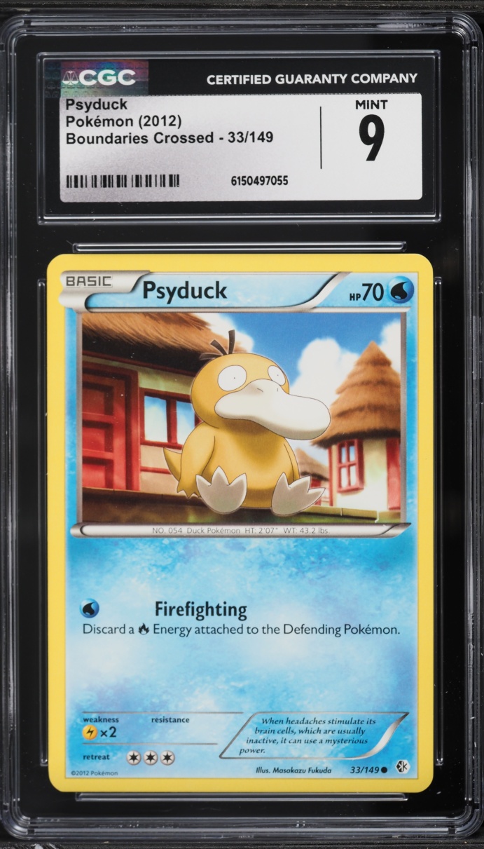 2012 Pokemon Black & White Boundaries Crossed Psyduck #33 CGC 9 MINT
