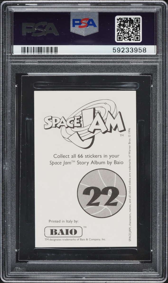1996 Baio Space Jam Stickers Michael Jordan #22 PSA 10 GEM MINT