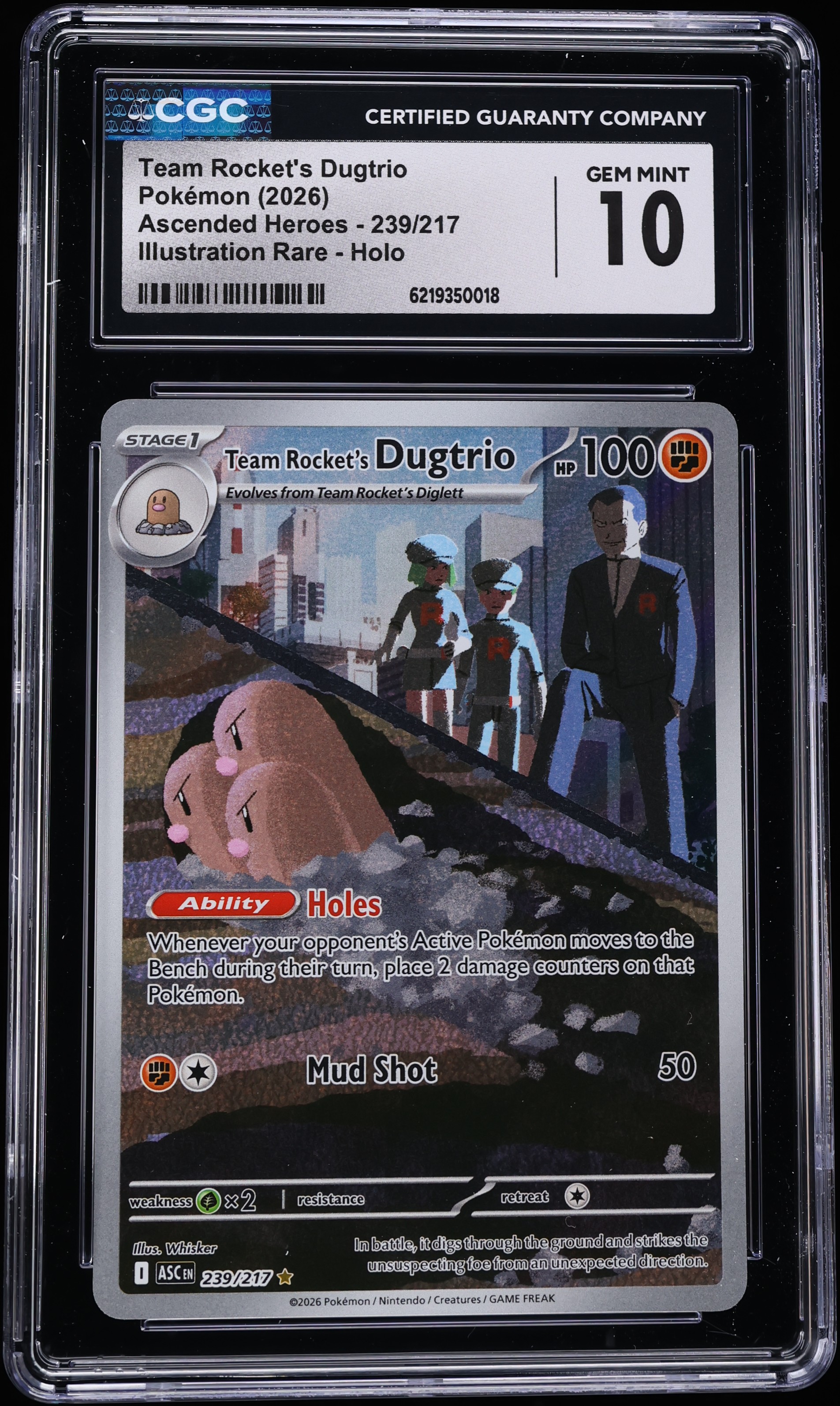 2026 Pokemon Mega Evolution Ascended Heroes IR Team Rocket's Dugtrio #239 CGC 10 GEM MINT